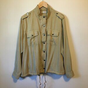 Montreal DEX Tan 100% Tencel Utility Moto Cargo Jacket Plus Size 1X